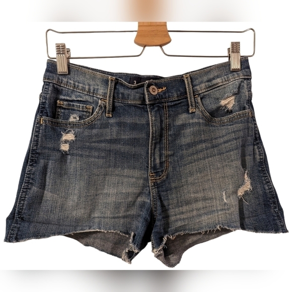 Hollister High Rise Short-Short Cut Off Jean Shorts Sz 3/26 - Picture 1 of 7